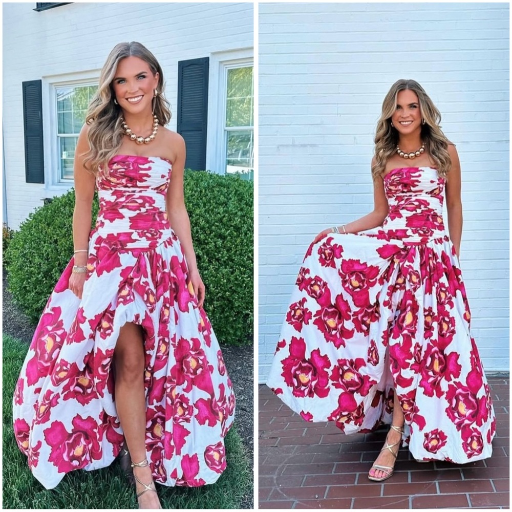 Aje Behold Floral Bubble Hem Maxi Gown US 4 - Picture 13 of 13